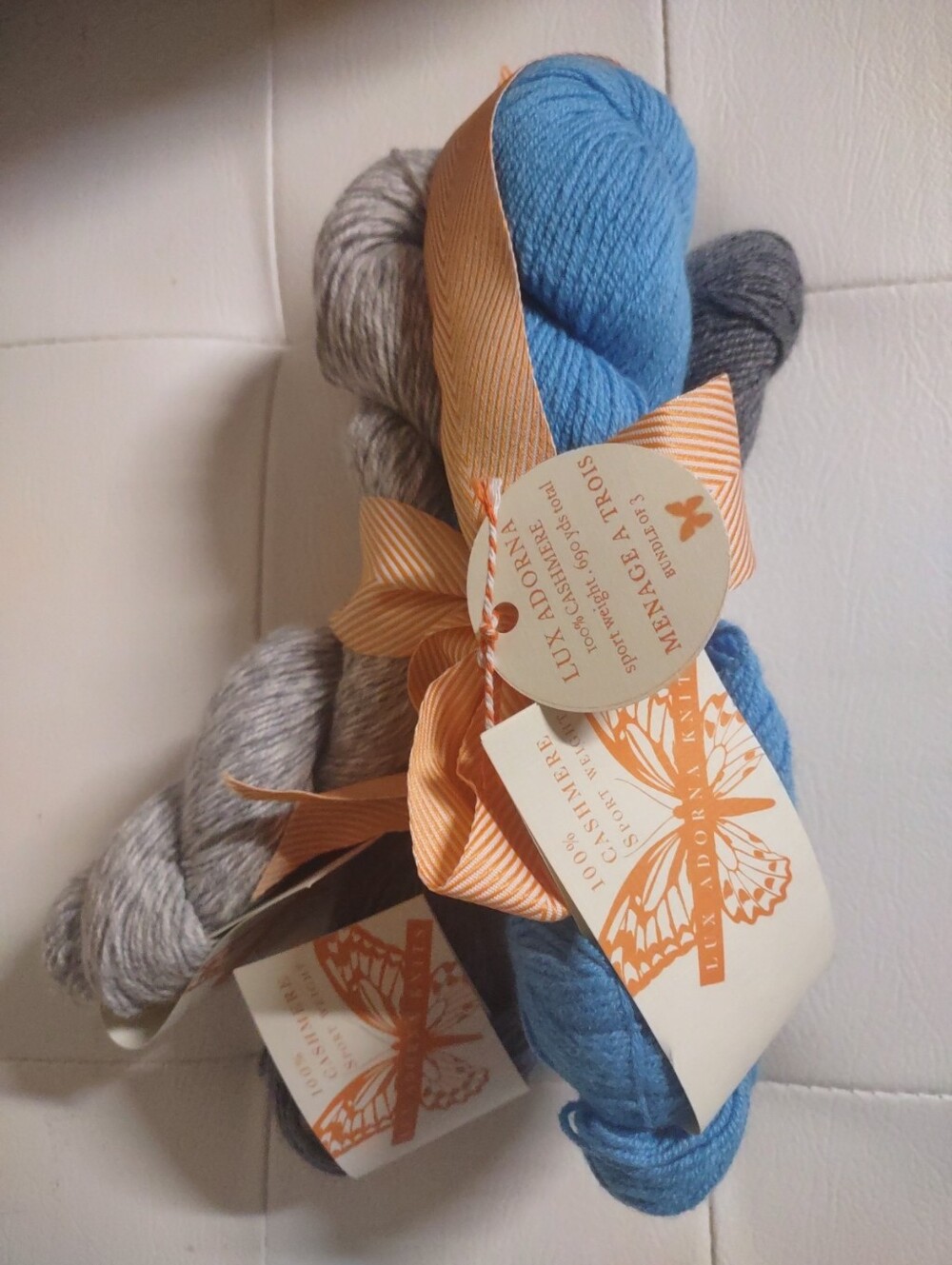 Lux Adorna Knits 100% Cashmere "Menage A Trois" Bundle Of 3 Skeins